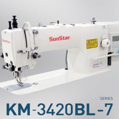 Máy may 1 kim chân vịt bước, motor liền trục, cắt chỉ tự động, ổ lớn, dùng cho hàng dày KM-3420BL-7