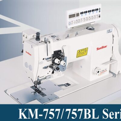 Máy may 2 kim cố định, điện tử, ổ lớn, cắt chỉ tự động KM-757BL-7S